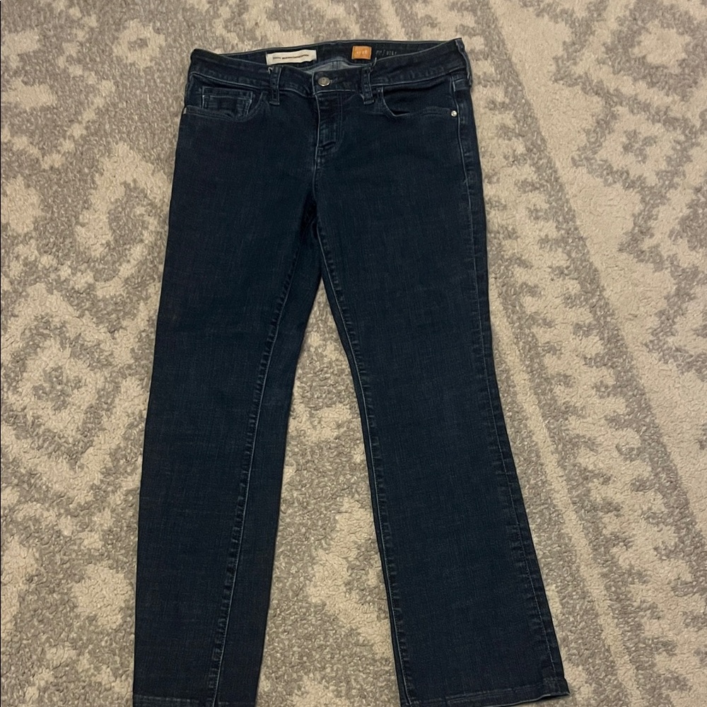 Pilcro Women's Straight Leg Jeans in Deep Indigo